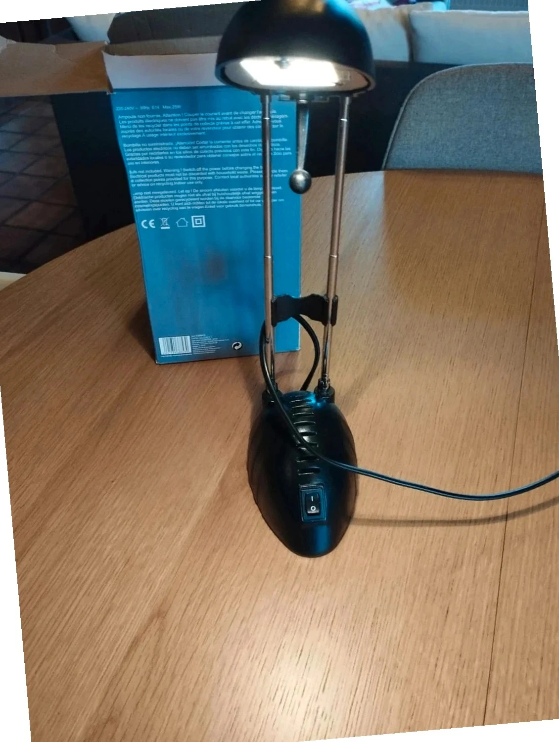 Zilveren en zwarte bureau/tafellamp. Verstelbaar – photo 5